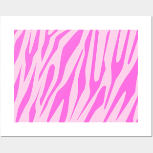 Pink Tiger Seamless Pattern Posters and Art